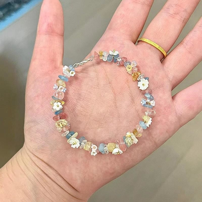 春和花野多巴胺彩色水晶花朵手链甜妹