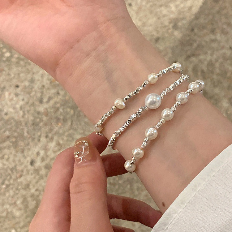 一眼就沦陷碎银子珍珠手链ins风小众轻奢精致网红气质温柔手饰